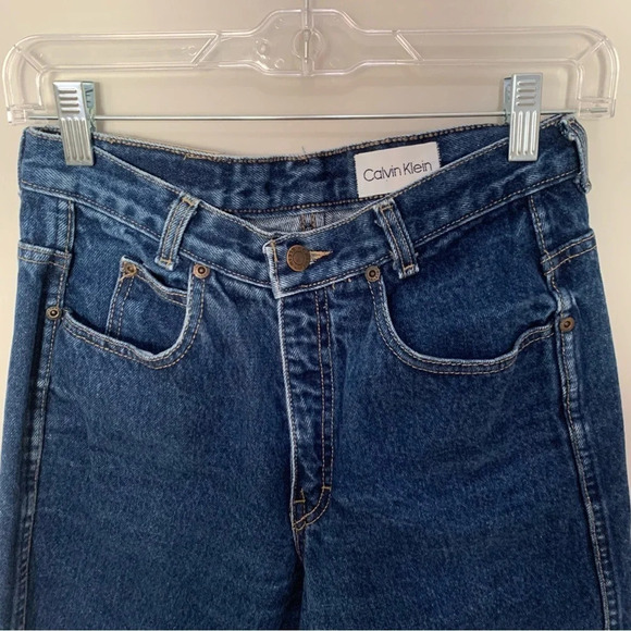 Vintage Calvin Klein High Waisted Rigid 100% Cotton Mom Jean Size 6 - Picture 2 of 8